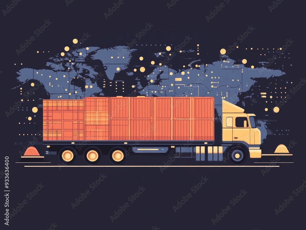 Poster coordinating global freight logistics and distribution networks to optimize supply chain efficiency 