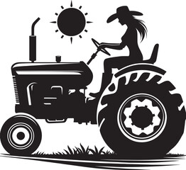 Farmer doing farming silhouette vector illustration isolated on a white background