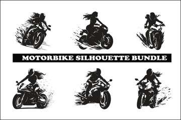 Motorcycle black bold silhouette, illustration, vector, in silhouette, transportation, outline, speed, land vehicle, black color, driving, monochrome, no people, riding, sport, bicycle, biker, 