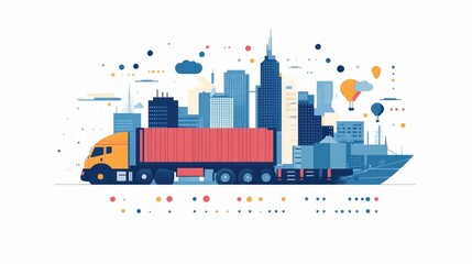 Obraz premium Efficient end to end global freight and logistics solutions for seamless international trade and commerce Streamlined supply chain management for import export and distribution