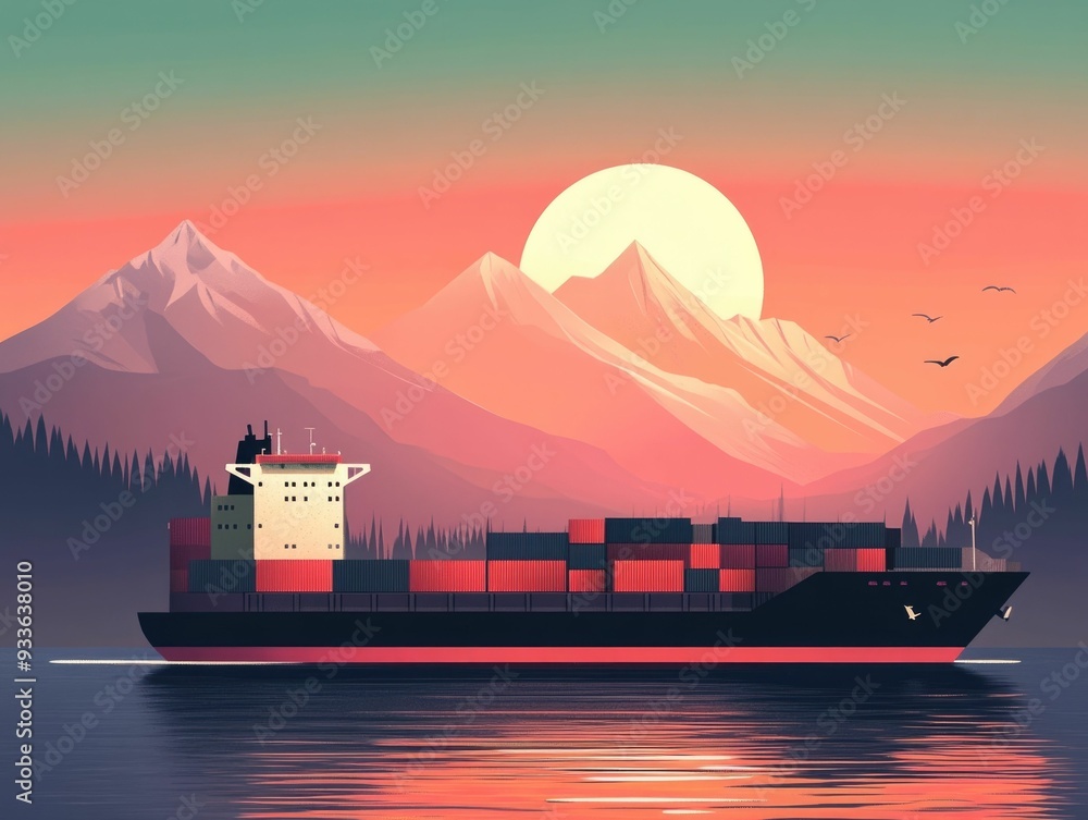 Poster navigating the complexities of global freight logistics and supply chain management to overcome disr