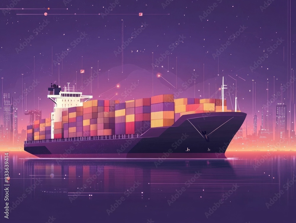 Poster ai driven logistics optimization streamlining shipping routes for efficient deliveries through data 