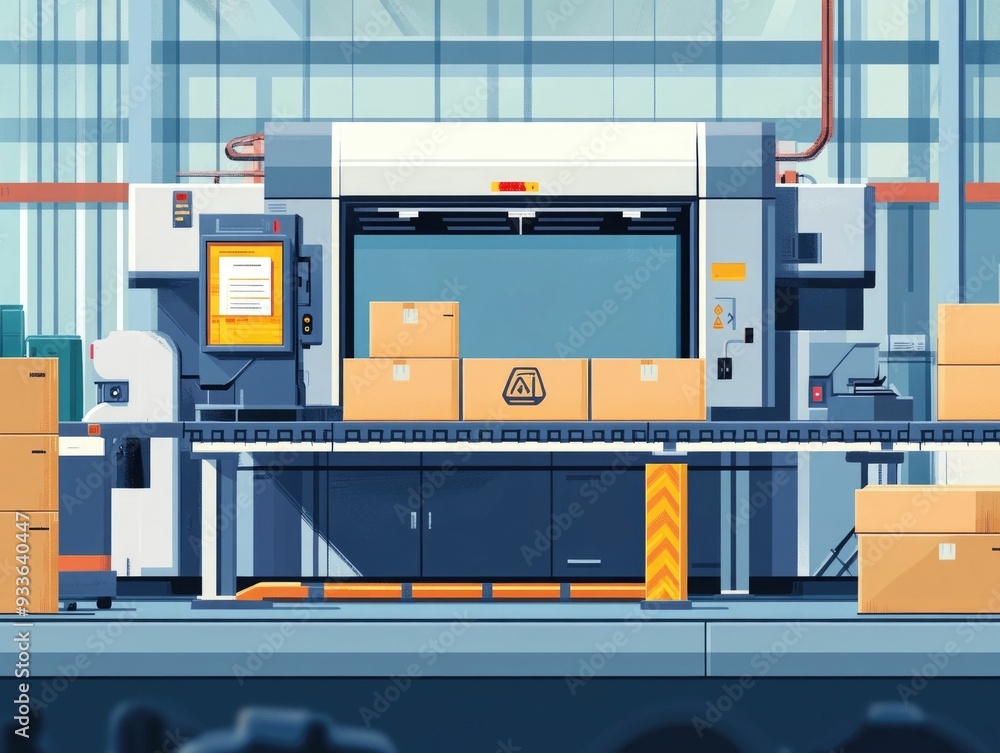 Poster automated shipping hub with intelligent sortation and logistics optimization for efficient supply ch