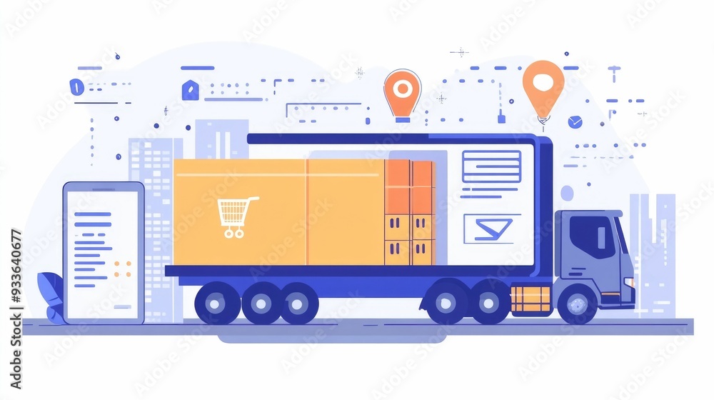 Poster automated logistics software solution streamlining shipping supply chain and warehouse management th