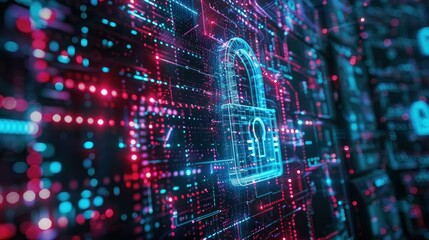 Obraz premium Digital Data Security and Mobile Security Technology, Future of Online
