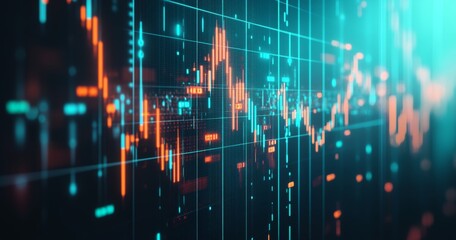Fototapeta premium Market data with lines and dynamics for forex and stock markets