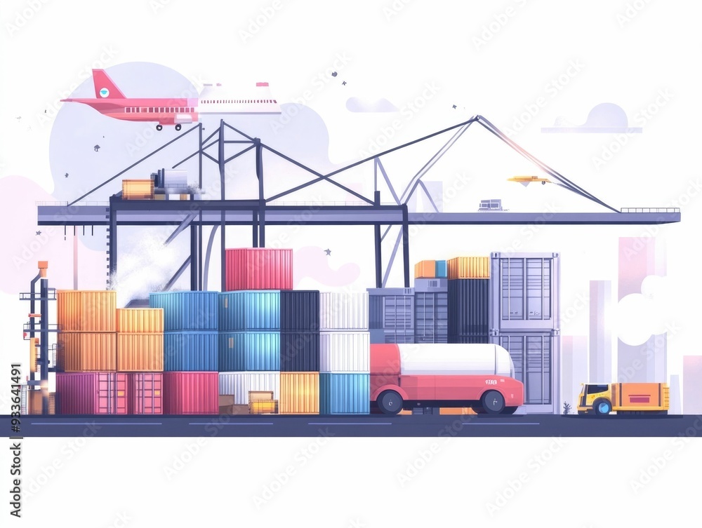 Poster automated global shipping management solutions for efficient supply chain optimization streamlining 