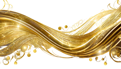 Gold Line Light Effect Border on a isolated on white background. Generative AI.