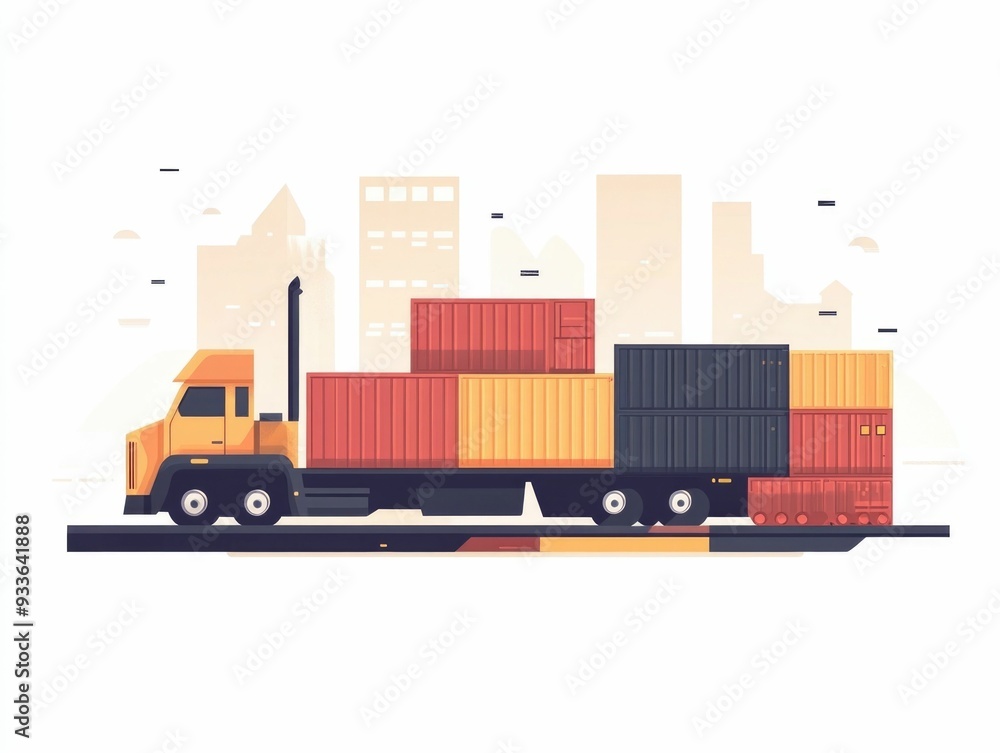 Poster automated freight forwarding solutions with modern logistics workflow for efficient supply chain man