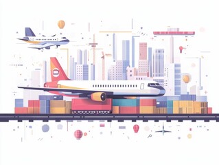 Obraz premium Efficient Automated Logistics Networks Optimizing Supply Chain Processes for Streamlined Inventory Management and Seamless Distribution Solutions