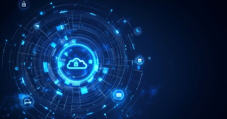 Obraz premium Storage hologram and backup, synchronization of files sign for cloud services