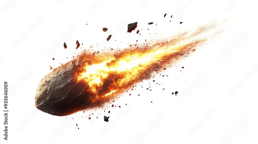 Poster celestial catastrophe: hyper-realistic comet collision in planetary environment