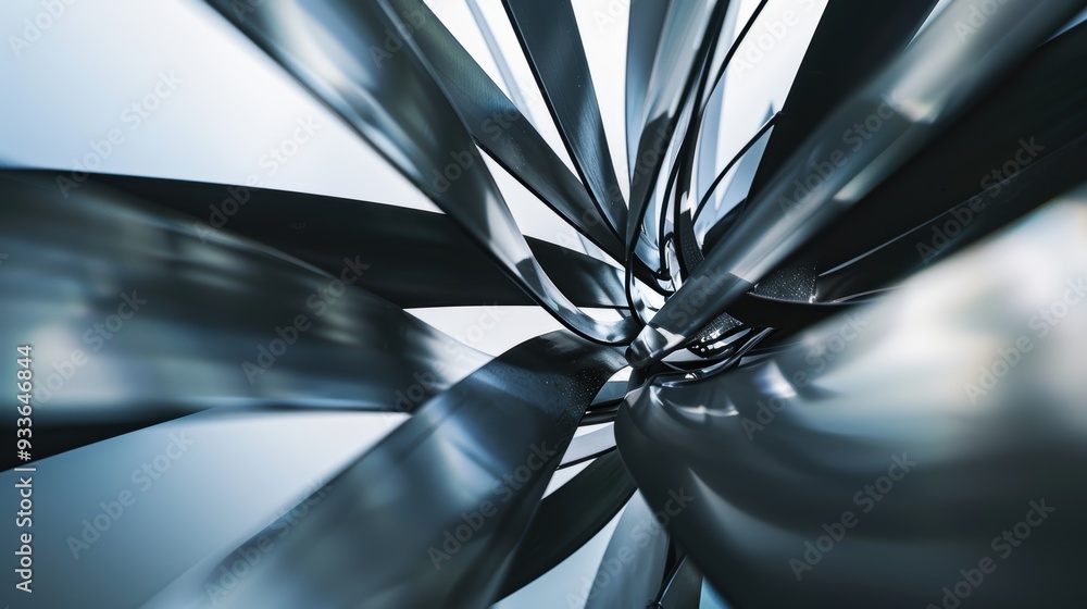Poster abstract metallic structure forming a tunnel effect