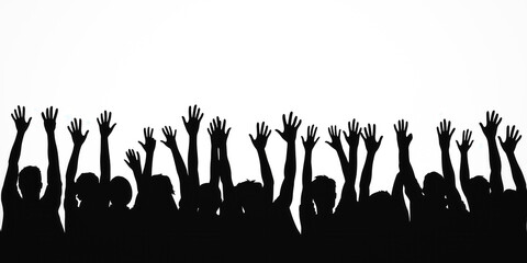 Menschen Silhouette mit erhobenen Händen