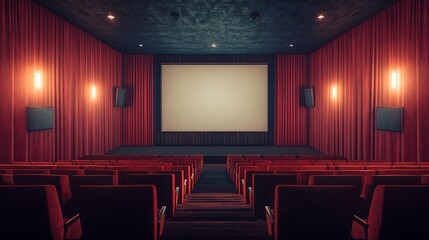 Fototapeta premium Empty cinema saloon mockup design