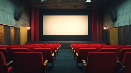 Empty cinema saloon mockup design