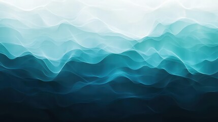 Soft waves of blue and teal create serene and calming atmosphere, evoking sense of tranquility and depth. 
