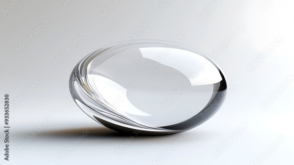 Aufkleber futuristic ellipsoid - minimalist octane 3d render with high-gloss finish and soft light reflections