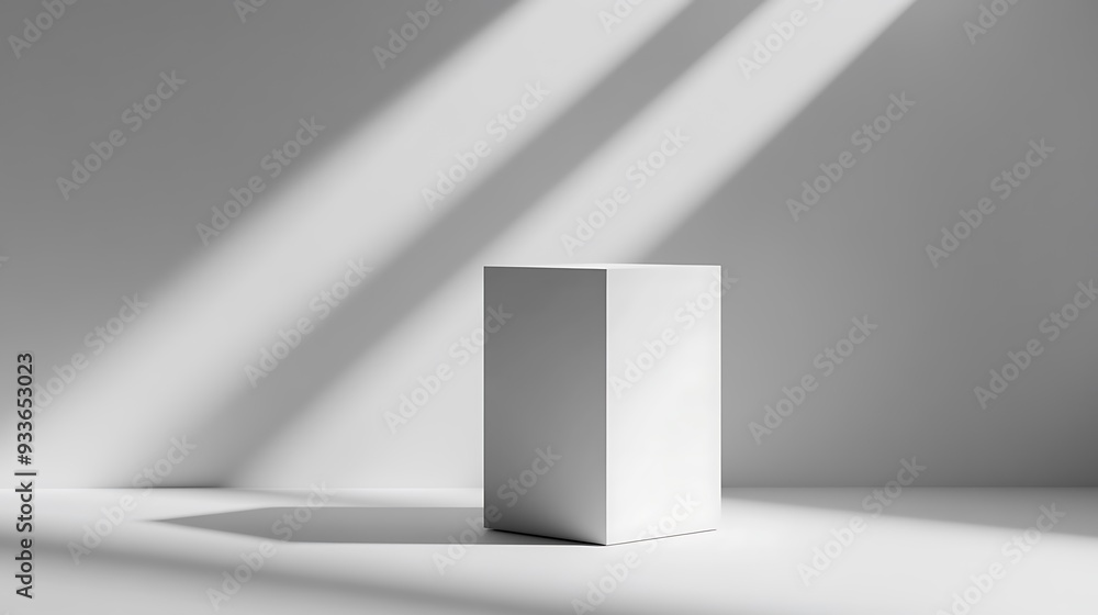 Aufkleber minimalist modern parallelepiped in octane 3d with clean lines and matte finish on white background