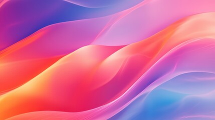 Obraz premium Vibrant waves of color flow seamlessly, creating sense of movement and energy. blend of pink, orange, and blue evokes feeling of tranquility and creativity. 