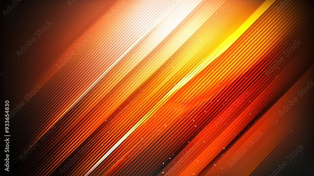 Poster vibrant abstract background with dynamic lines in shades of orange and yellow, creating sense of ene