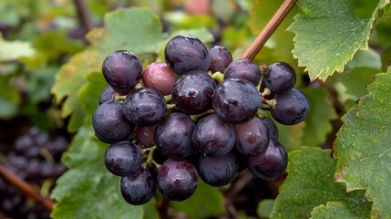 Fototapeta premium A wild grape, Fox Grape offers a sweet and tart taste profile commonly used in the production of wines.