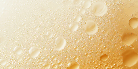 Close-up of effervescent bubbles rising through a golden liquid, creating a sparkling and refreshing appearance.