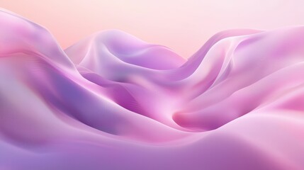 Fototapeta premium Soft, flowing waves in shades of pink and purple create serene and calming atmosphere. gentle curves evoke sense of tranquility and beauty. 
