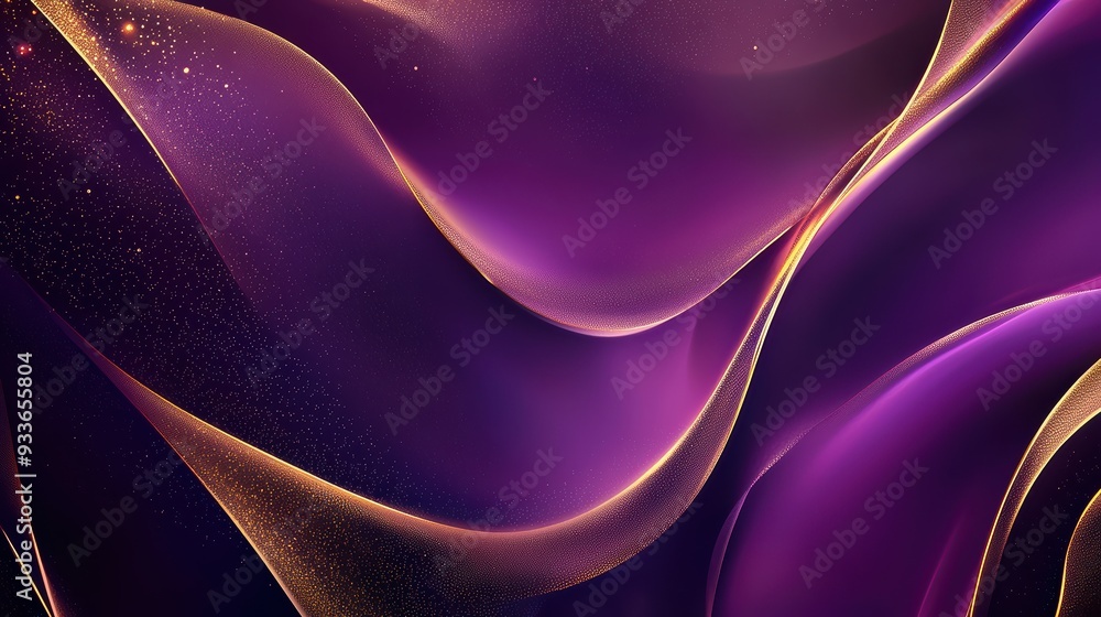 Poster vibrant purple waves create mesmerizing abstract background, evoking sense of fluidity and elegance.
