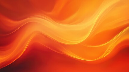 Fototapeta premium Flowing waves of warm orange and yellow hues create vibrant and energetic atmosphere. smooth transitions evoke feelings of warmth and passion. 