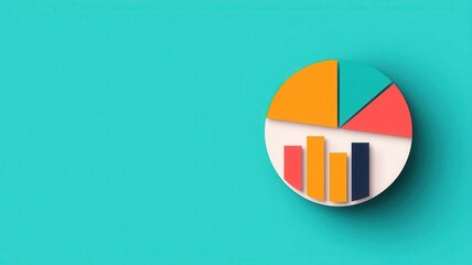 Secure financial analytics, data charts and graphs, visualization, flat design illustration