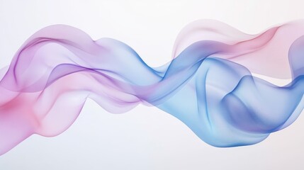 Soft, flowing abstract shapes representing happiness and tranquility, set against a pristine white background