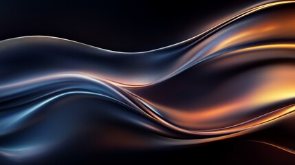Elegant abstract waves with a smooth blend of dark and light colors, creating a sense of motion and fluidity.
