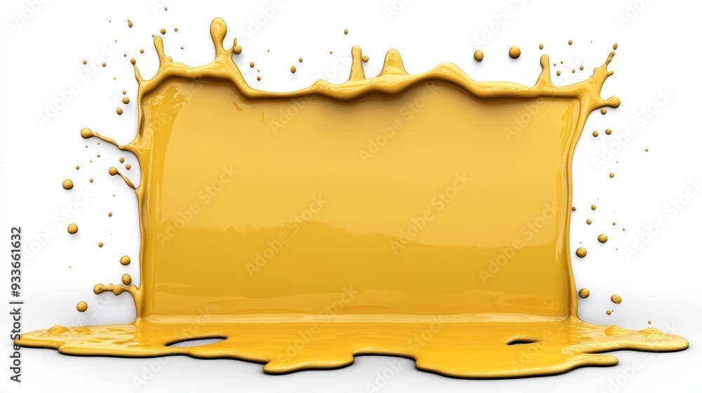 Aufkleber vivid yellow paint splash creating a dynamic and artistic visual effect, perfect for creative projec