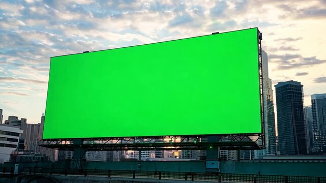 A large billboard was installed in the city center.