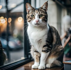 Obraz premium cat on the window