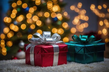 Surprise for Christmas.friends with present at Christmas
