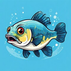the AI Image Generator, cartoon fish underwater in the ocean sea, cute