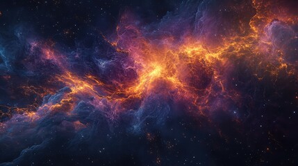 A cosmic landscape showing glowing, ethereal residue from ancient stellar events, blending with the dark, vast universe.