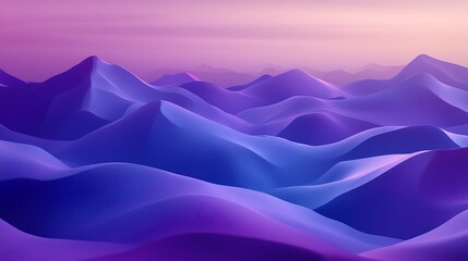 Obraz premium Luminous Twilight Gradient with Low-Poly 3D Hills - Abstract Geometric Background