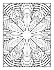 Coloring page for children and adults. Mandala Coloring Book For Adult. Mandala Coloring Book. Mandala Coloring Pages. Seamless vector pattern. Black and white linear drawing.