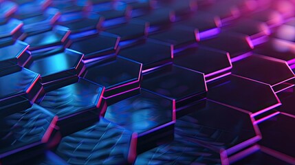 Obraz premium abstract wave blue hexagonal shape background