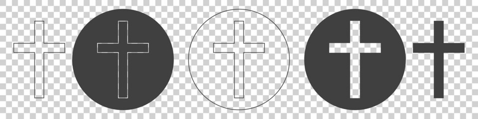 Obraz premium set of christianity icons on white background.