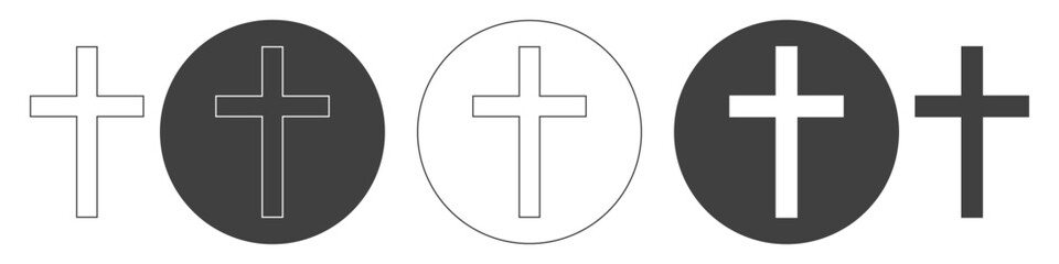 Fototapeta premium set of christianity icons on white background.