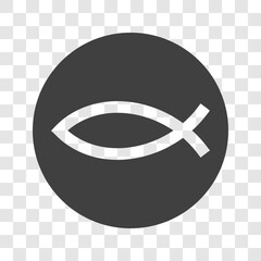 Christianity fish icon on a white background.