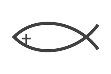 Christianity fish icon on a white background