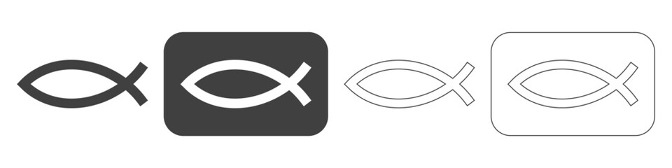 set of christianity icons on white background.