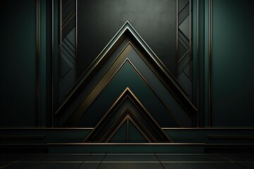 Obraz premium Abstract dark green background with gold accents, perfect for luxury and elegant designs.