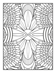 Coloring page for children and adults. Mandala Coloring Book For Adult. Mandala Coloring Book. Mandala Coloring Pages. Seamless vector pattern. Black and white linear drawing.