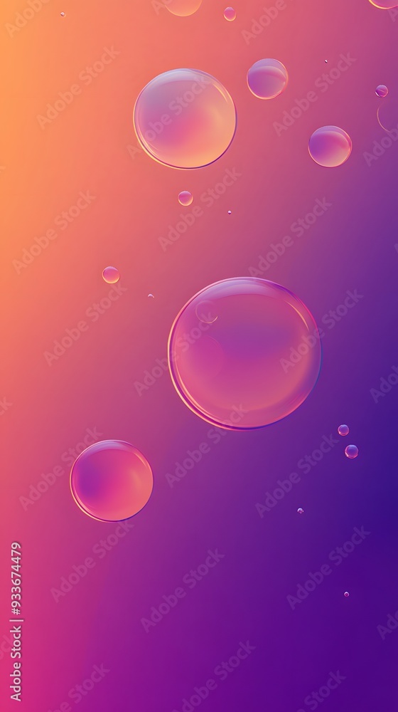 Poster abstract colorful background with floating bubbles.